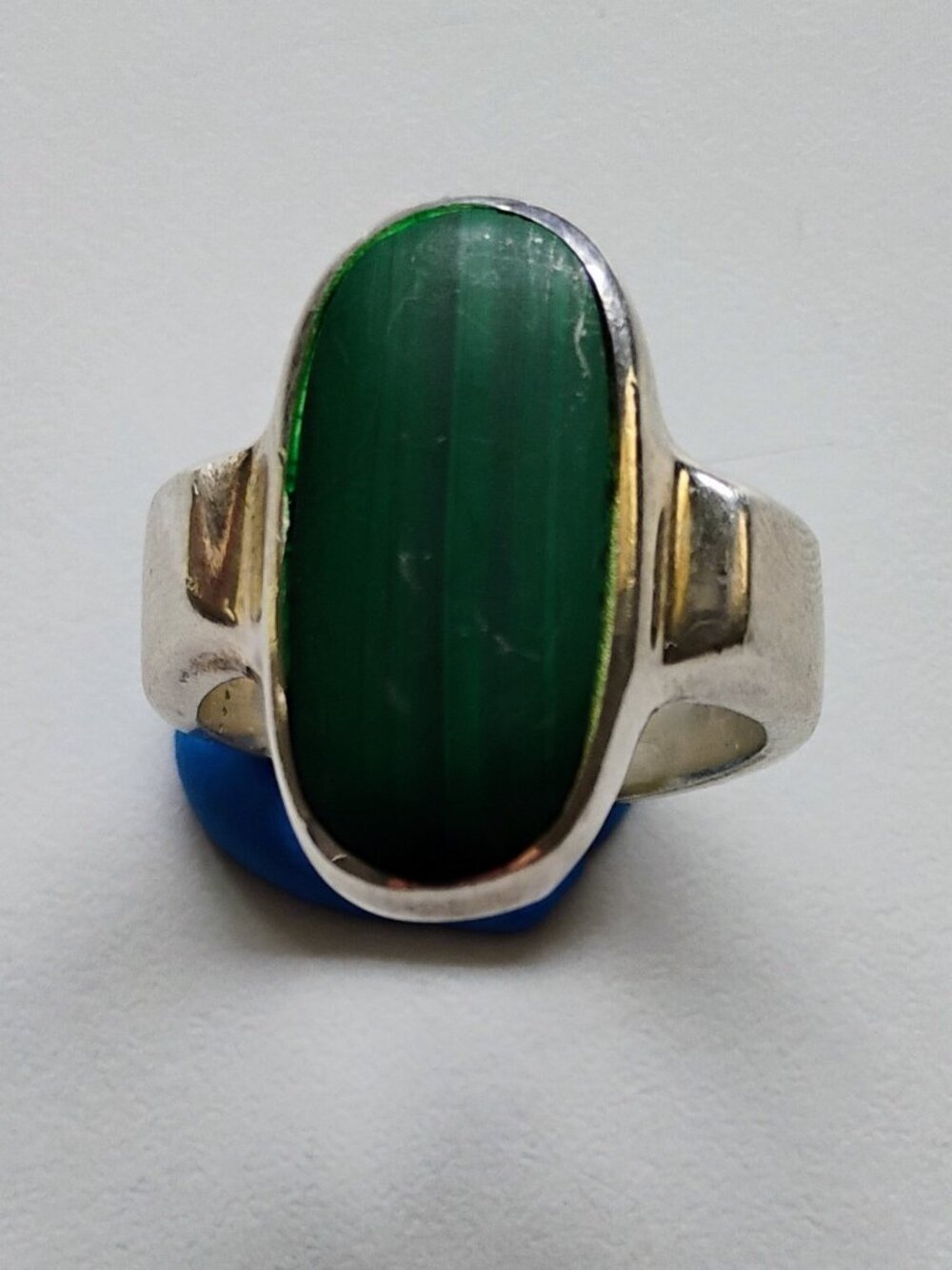Mexico artisan malachite sterling silver ring